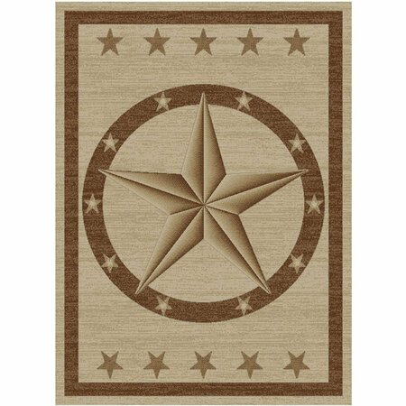 MAYBERRY RUG 2 ft. 2 in. x 7 ft. 7 in. Hearthside Western Star Area Rug, Beige HS3681 2X8